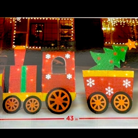 NIB Light Up 42” Colorful Choo choo Train With Christmas Presents Yard Decor - Picture 2 of 5